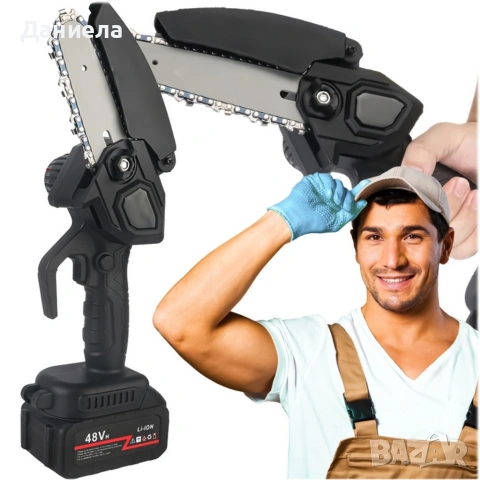 Акумулаторен мини верижен трион 6", Комплект с 2 батерии 6000mAh и куфар, снимка 12 - Триони и циркуляри - 53309658