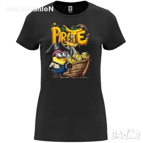 Нова дамска тениска с Миньон - Пират в черен цвят