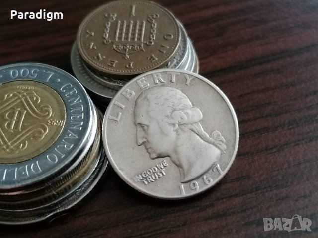 Монета - САЩ - 1/4 (четвърт) долар | 1967г., снимка 2 - Нумизматика и бонистика - 34639182