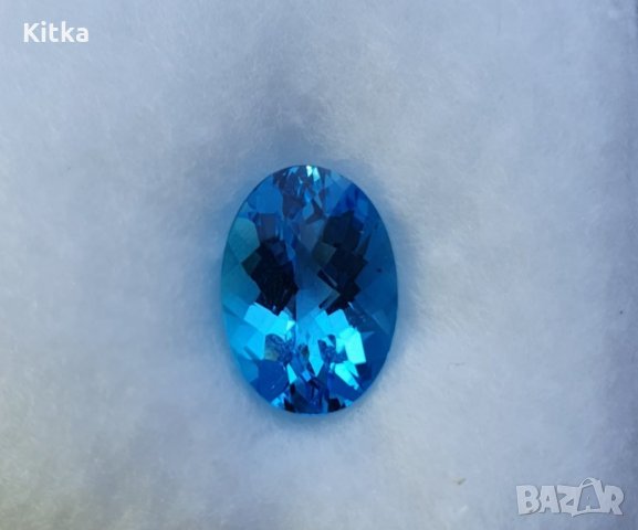 Естествен син топаз 6.50 ct. Сертификат. 100% гарантиран произход!, снимка 2 - Други - 28572059