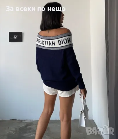 Дамски пуловер фино плетиво Christian Dior - 2 налични цвята Код A179, снимка 3 - Блузи с дълъг ръкав и пуловери - 47671195