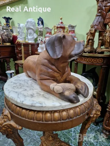 Уникална голяма антикварна колекционерска английска дървена фигура статуетка , снимка 5 - Статуетки - 50153420