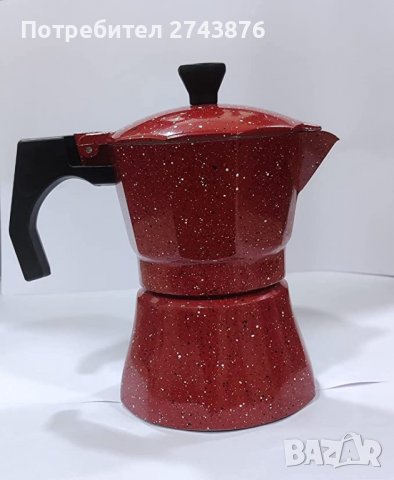 КАФЕВАРКА ЗА КОТЛОН ЗА 4-6 КАФЕТА MOKA COFFEE -ЧЕРВЕНА, снимка 4 - Съдове за готвене - 39579384