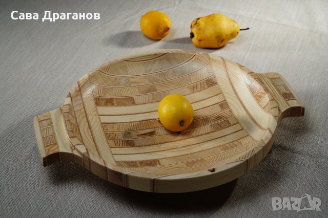 Дървена купа с дръжки, снимка 4 - Други - 40359045