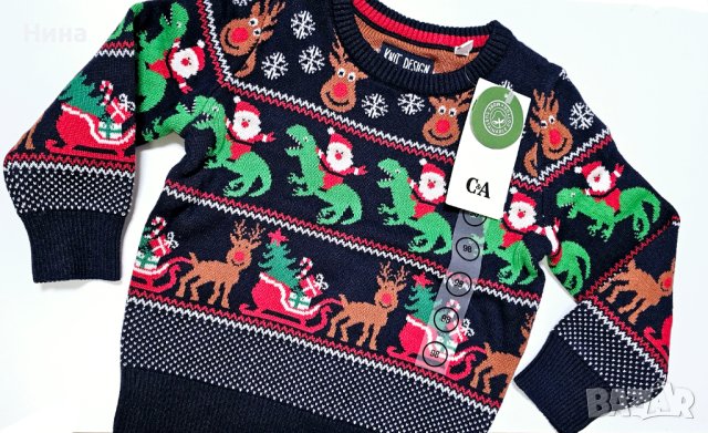 Коледен пуловер 🎄🎅, снимка 2 - Детски пуловери и жилетки - 38348850