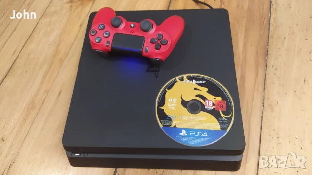PS 4 slim 500 гб + Джойстик + Mortal Kombat 11 + Кабели | Почистена | PS4 