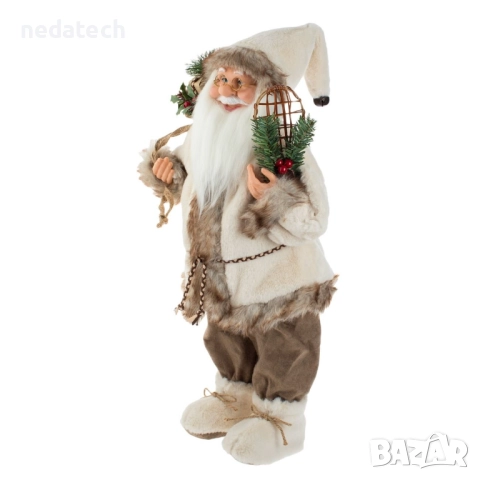 Дядо Коледа, 63 см, екрю/кафяво, снимка 2 - Декорация за дома - 52287059