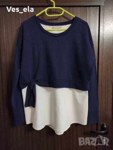 спортна блуза с риза в долната част , снимка 1 - Блузи с дълъг ръкав и пуловери - 42951393