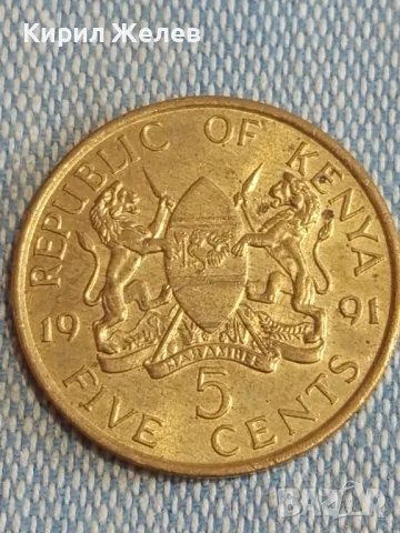 Монета 5 цента 1991г. Република Кения за КОЛЕКЦИЯ 33171