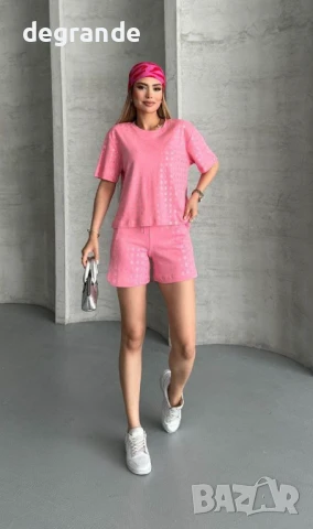   Дамски Памучни Комплекти с Камачета Alexander WANG /Розово Черно Бяло/