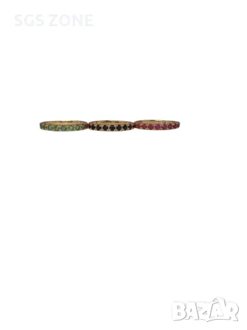 Пръстен с Естествени Изумруди, Рубини, Сапфиры, снимка 9 - Пръстени - 49622557