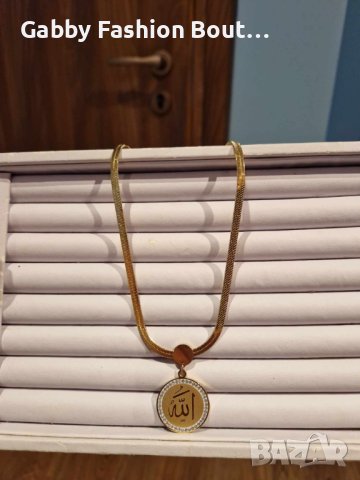 Колие Алах от медицинска стомана с 18к златно покритие , снимка 2 - Колиета, медальони, синджири - 43838916