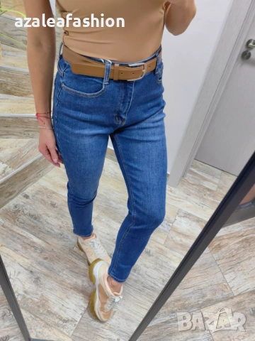 Дамски дънки момфит с колан, снимка 3 - Дънки - 53033367