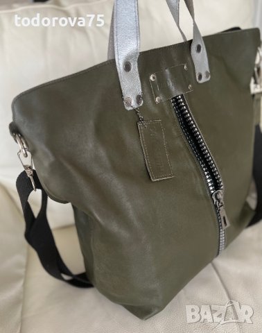 Голяма чанта от естествена кожа COLOSSEUM, снимка 4 - Чанти - 38415767