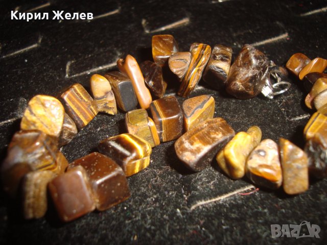 СКЪПОЦЕННА ГРИВНА ТИГРОВО ОКО ХЕНД МЕЙД АРТ ИЗРАБОТКА 11026, снимка 3 - Гривни - 32525398