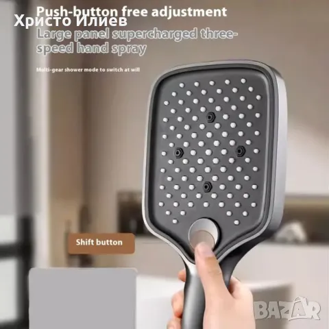 Сива Душ система със стенен термостатен смесител тип пиано 4 функции Сив, снимка 5 - Смесители - 49618710