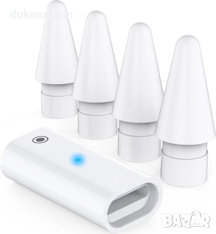 НОВИ! 4 върха с висока чувствителност+адаптер за зареждане Apple Pencil