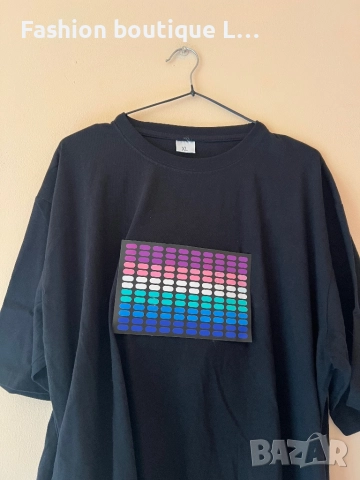 Тениска с дисплей със звуци и цветни светлини XL размер ❤️, снимка 4 - Тениски - 52627457