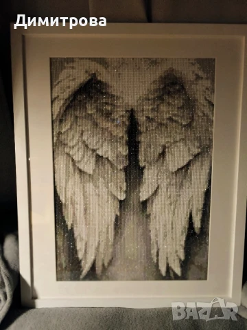 Диамантен гоблен рамкиран "Ангелски крила", снимка 3 - Гоблени - 50645890