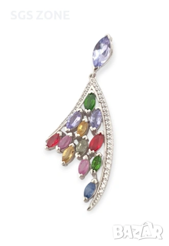 Сребърна Висулка с Мулти Сапфири