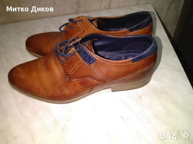 Bugatti маркови обувки естествена кожа №43 стелка 28см отлични като нови, снимка 3 - Официални обувки - 50415021