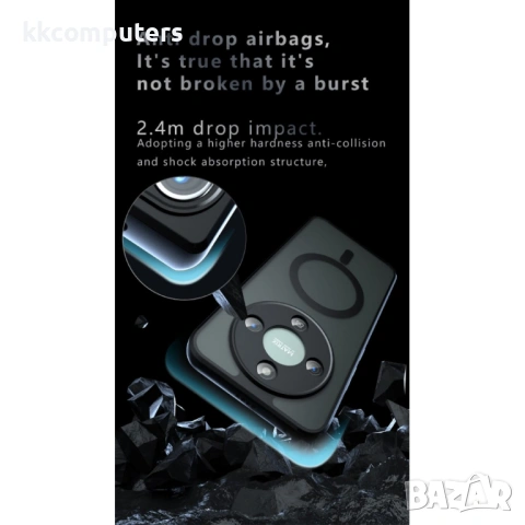 Калъф за Honor Magic8 Lite 5G - Магнитен, Матов PC+TPU, Shockproof с Airbag, Защита на Камерата, Вкл, снимка 3 - Калъфи, кейсове - 53175392