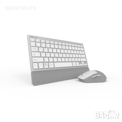 2 в 1 Комплект клавиатура и мишка Безжични Delux K3300G+M520GX Сребрист, снимка 2 - Клавиатури и мишки - 39067005