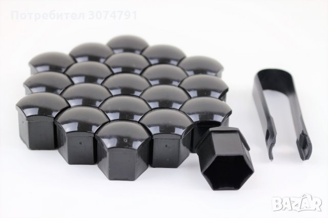 Капачки за болтове на джанти черни/хром 17мм / 19мм Универсални Комплект 20 броя, снимка 10 - Аксесоари и консумативи - 32928069