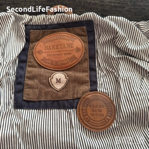 Дамско яке с качулка и цип Naketano, пясъчен цвят размер M, снимка 2 - Якета - 52632790