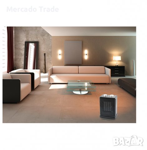 Керамична вентилаторна печка Mercado Trade, 1500W, Черен, снимка 2 - Отоплителни печки - 38624097