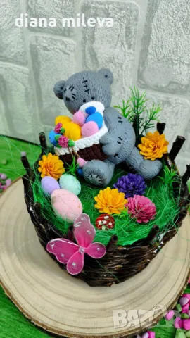 Великденска кашпа с мече!!!, снимка 15 - Декорация за дома - 49852136