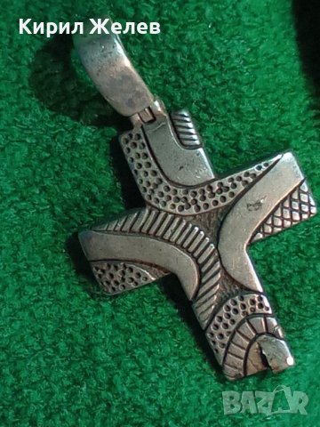 СТАР ОРНАМЕНТИРАН НАГРЪДЕН СРЕБЪРЕН КРЪСТ ОКСИДИРАНО СРЕБРО 925 с НУЖДА от ЛЕКА РЕСТАВРАЦИЯ 18723, снимка 18 - Колиета, медальони, синджири - 42866852