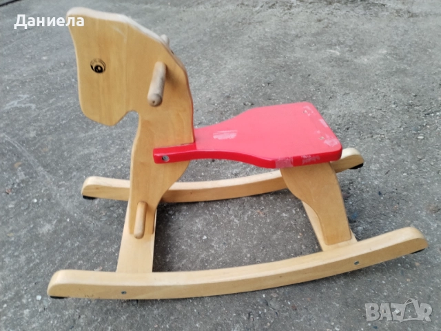 Дървено люлеещо конче и количка, снимка 5 - Играчки за стая - 51748902