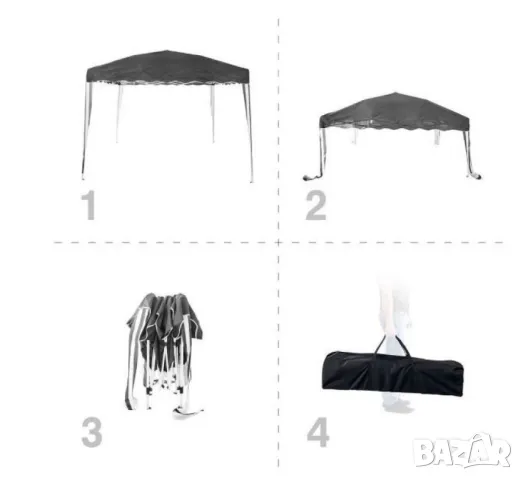 Шатра Muhler 300x300xH260cm – Стабилност и стил за открито удоволствие, снимка 6 - Градински мебели, декорация  - 49923642