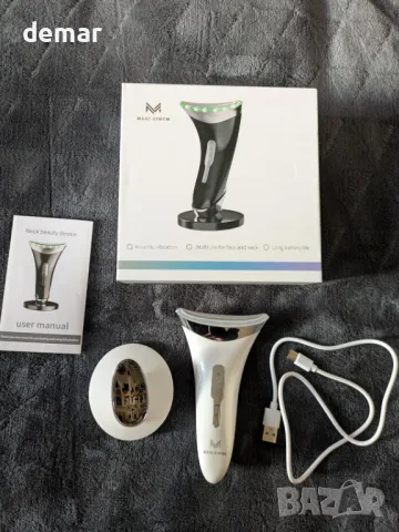 Устройство за лифтинг на лице и стягане на врата – Нагреваем EMS микротоков масажор с 3 LED режима, снимка 10 - Други - 50042011