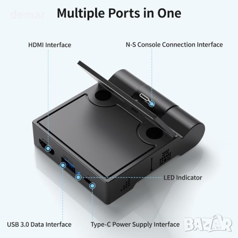 Switch Dock Превключвателна докинг станция с HDMI порт и USB 3.0, снимка 3 - Аксесоари - 42940999