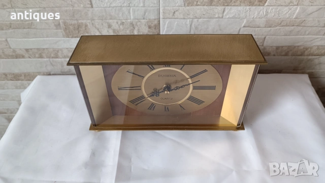 Бронзов каминен часовник - Dugena - Антика - 1970", снимка 4 - Антикварни и старинни предмети - 53255457