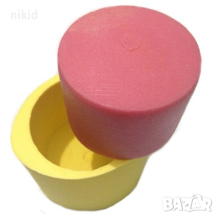 нисък цилиндър силиконов молд форма калъп за свещ свещи гипс декор, снимка 2 - Форми - 44894311