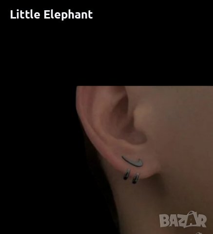 Сребърни обеци бранд,unisex,back and front,black/нови