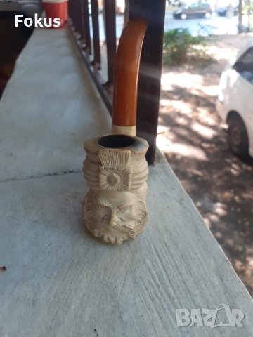 Стара лула морска пяна и каталин, снимка 3 - Антикварни и старинни предмети - 53274342