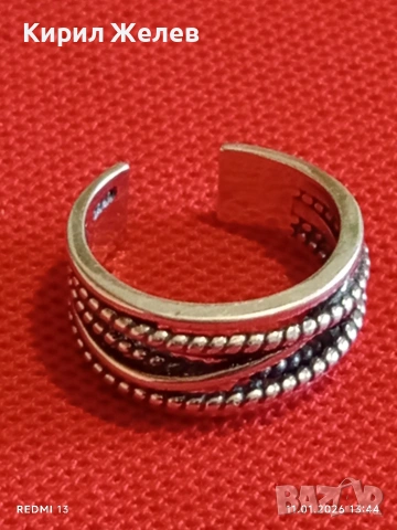 Отворен пръстен стерлингово сребро майсторска ръчна изработка 51957, снимка 6 - Пръстени - 53062437