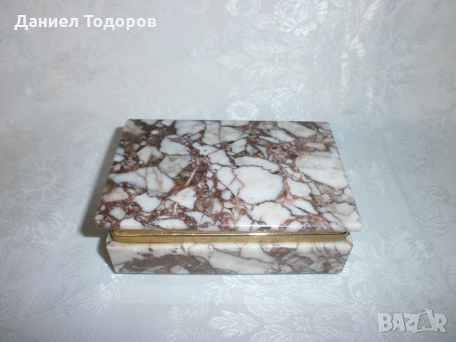 Стара Мраморна Кутия за Бижута с Бронзов Обков, снимка 8 - Колекции - 34603340