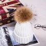 дамска шапка зимна голям естествен пух лисица тик так копче и се сваля, снимка 13