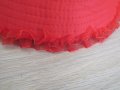 Червена шапка с периферия за момиче, нова, снимка 2