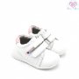 №19-№24, Бебешки обувки за момиче BUBBLE KIDS, бели с розов акцент, снимка 6