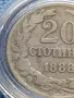 Рядка монета 20 стотинки 1888г. Княжество България Княз Фердинанд първи 34081, снимка 4