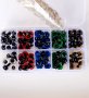 Кутии 100бр  цветни очички на винт  за плетени играчки,  амигуруми 