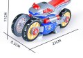 Каскадна, светеща играчка мотор, въртяща се на 360 градуса с подвижни гуми, снимка 2
