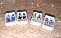 4 модела обеци от стомана сиви със здраво закопчаване и кутия детски дамски камъчета камъни, снимка 1 - Обеци - 33422990