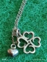 Късметлийско романтично сребърно колие четирилистна Детелина,сърце ❤️ много красив дизайн 52652, снимка 7